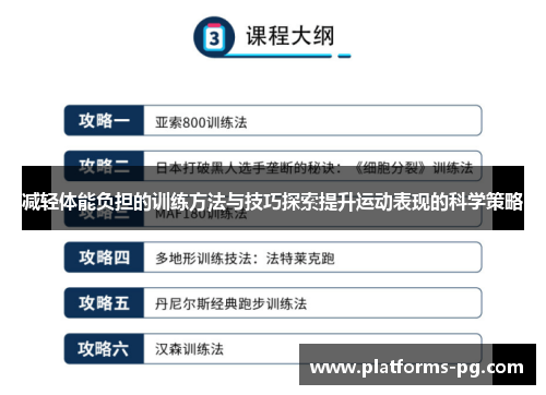 减轻体能负担的训练方法与技巧探索提升运动表现的科学策略 减轻体能负担的训练方法与技巧探索提升运动表现的科学策略